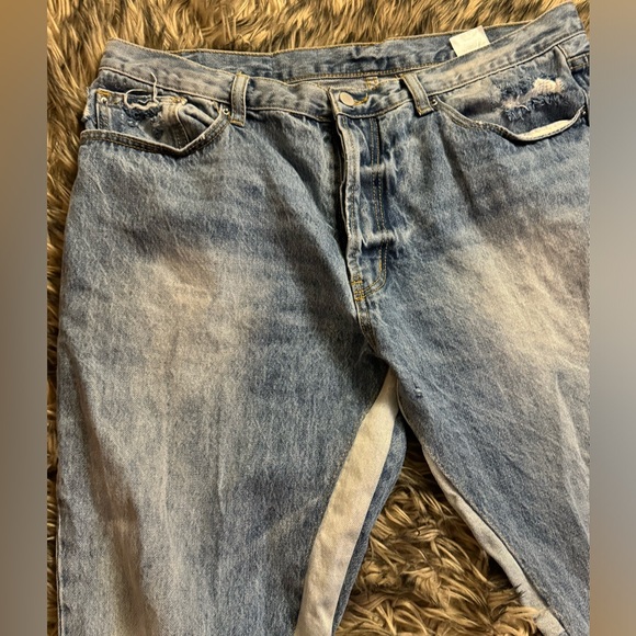 MNML FLARE JEANS DISTRESS SZ 36 light wash Stack - Picture 2 of 4